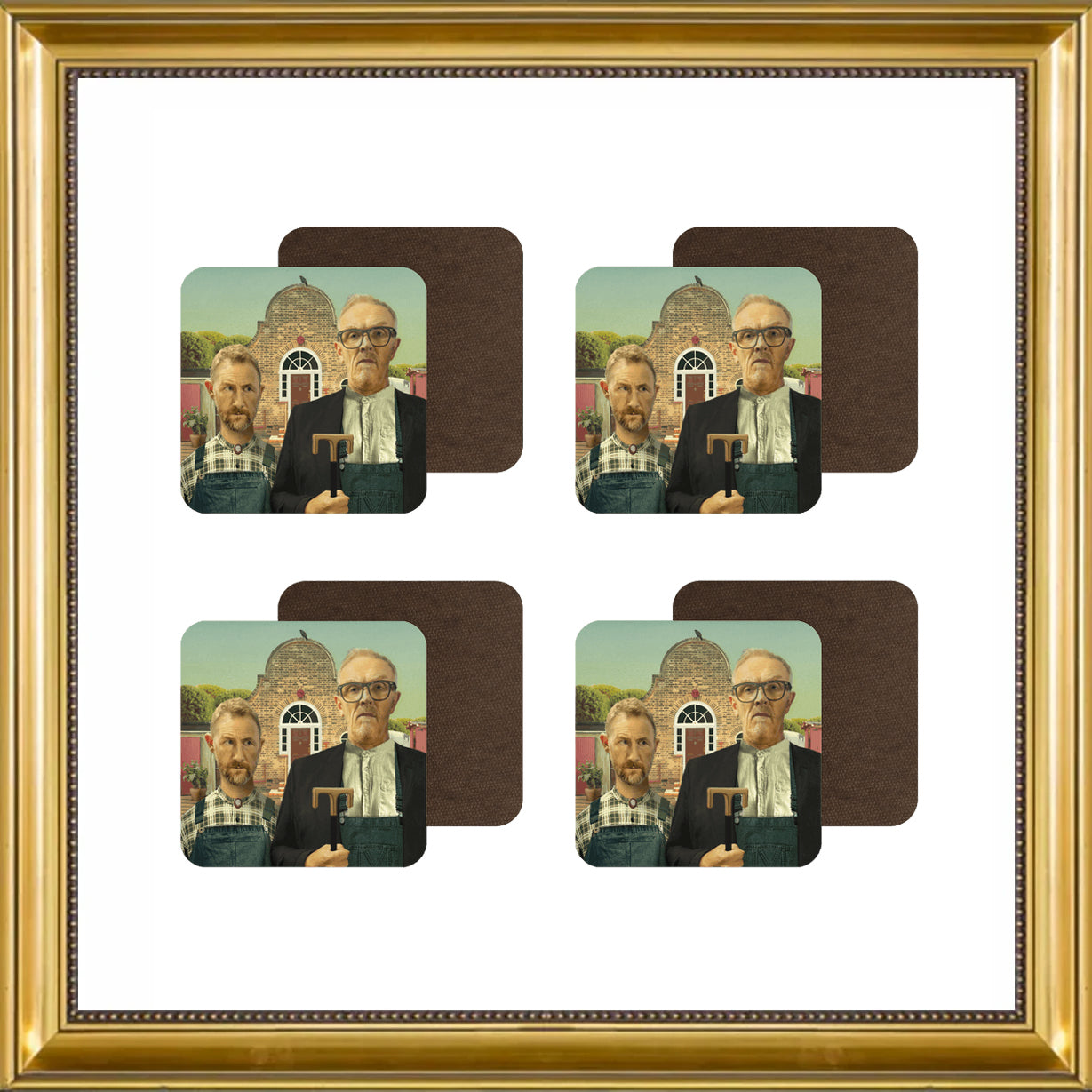Series 20 Coasters American Gothic Greg Davies (Pack of 4)