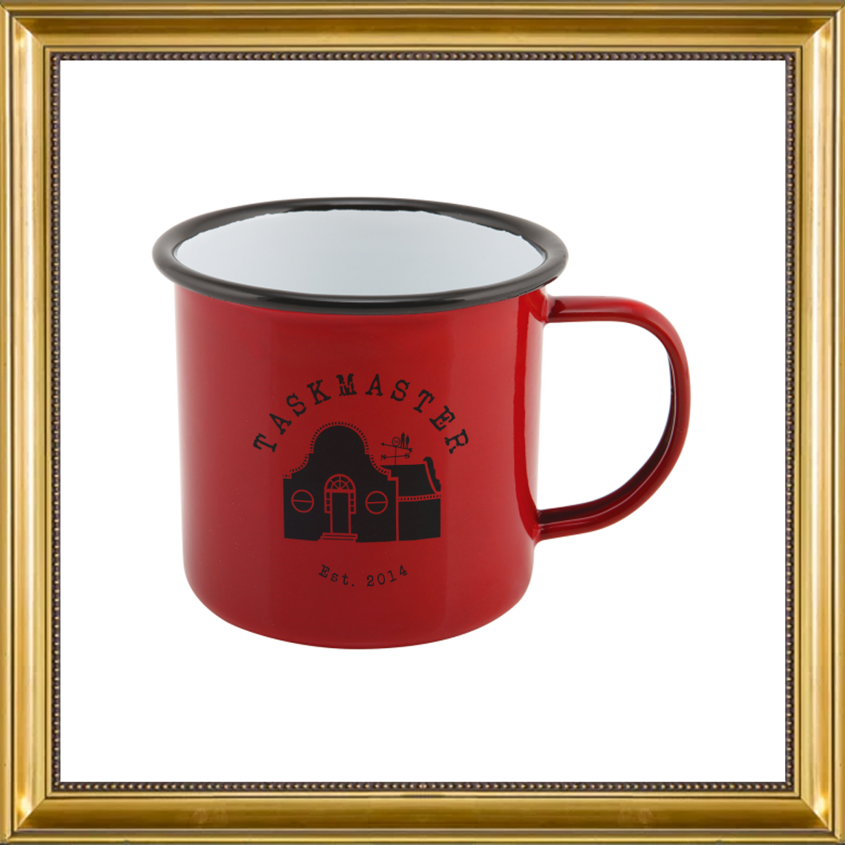 Red with Black Enamel Mug Taskmasterstore