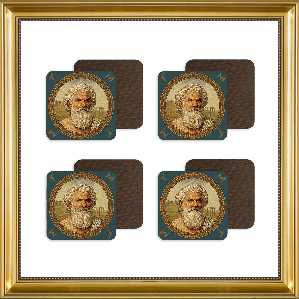 Series 22 Coasters Ancient Greece Greg Davies (Pack of 4)